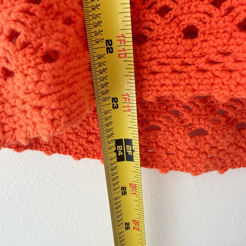 Y2K Banana Republic Crochet Camisole Women Medium Orange Boho Beach Festival - Picture 7 of 9